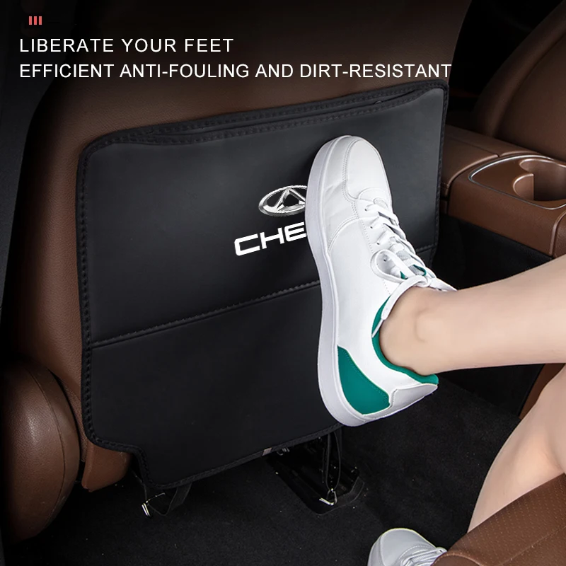 1 PCS Car Anti Kicking Pad Leather Seat Back Cover Protector For Chery Tiggo 5 2 3 7 PRO 8 5X IQ QQ Fulwin Face Arrizo A1 A3 A5