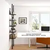 Adjustable Tall 5 Tiers Narrow Ladder Bookshelf with Open Storage Tiered Shelf Metal Frame Wooden Industrial Rectangular Office 4