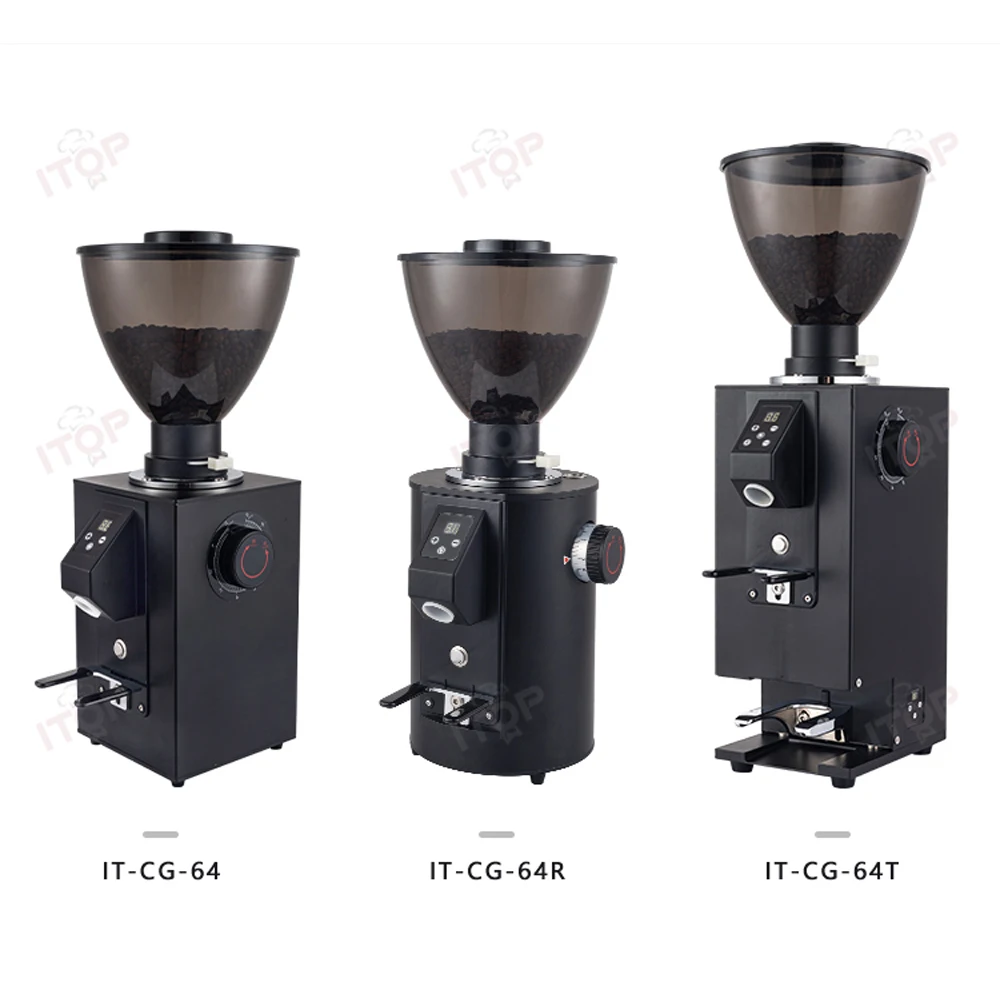 ITOP TCG64 Commercial Coffee Grinder 64mm Flat Burr 1000g Bean Hopper Time Quantification Espresso Coffee Grinding Machine 2
