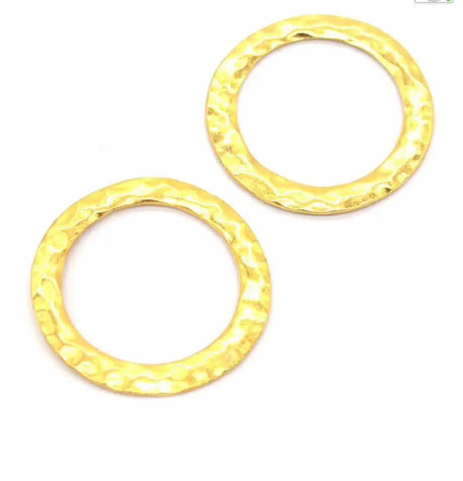 30pcs 32*32mm Antique Silver Color Hammered Circle Charms For Jewelry Making F0528