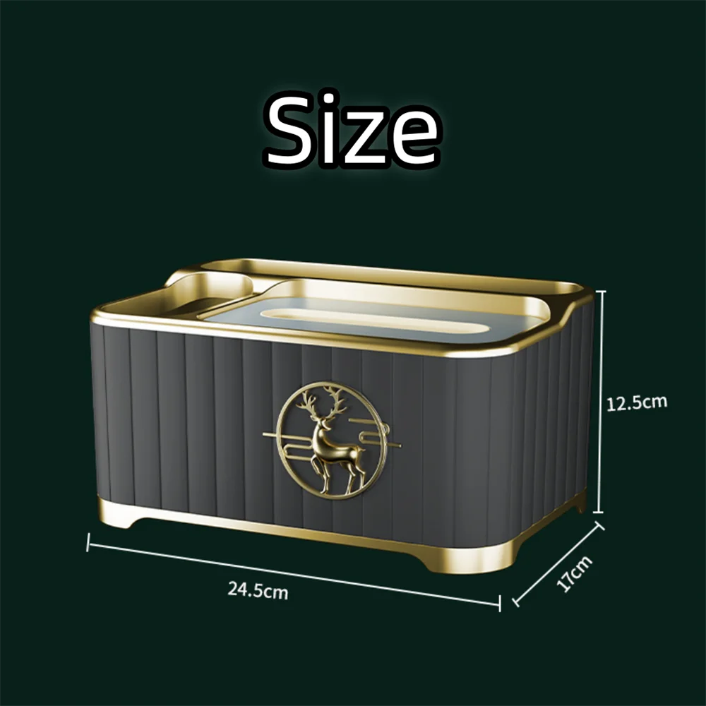 Home Desktop Tissue Box Multifunction Napkin Storage Boxes Living Room Remote Control Organizer Luxury Coffee Table Paper Holder 2