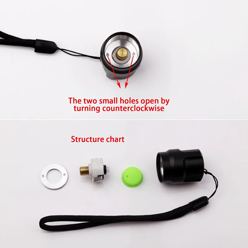 C8 Q5 Flashlight Switch Assembly Tail Accessories Torch Tail Switch Set DIY Accessories
