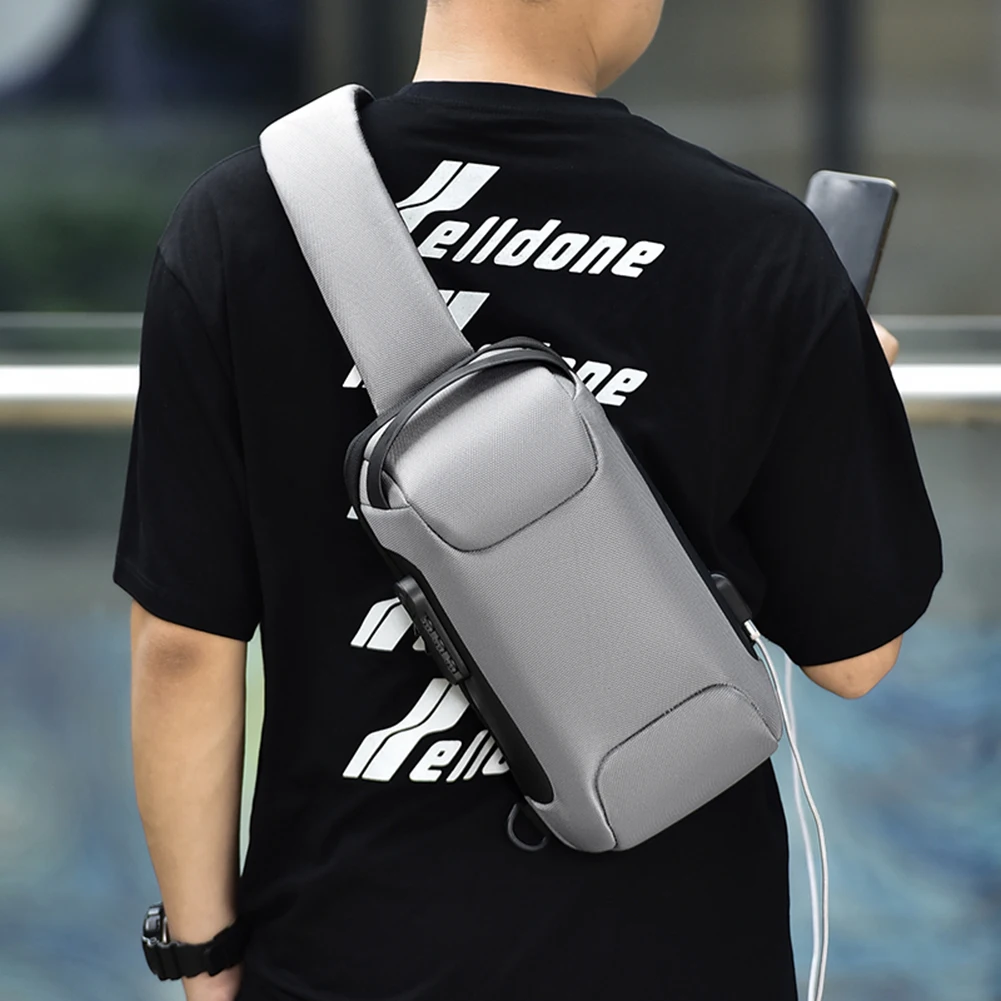 Men's Multifunction Anti-theft USB Shoulder Bag men bags shoulder