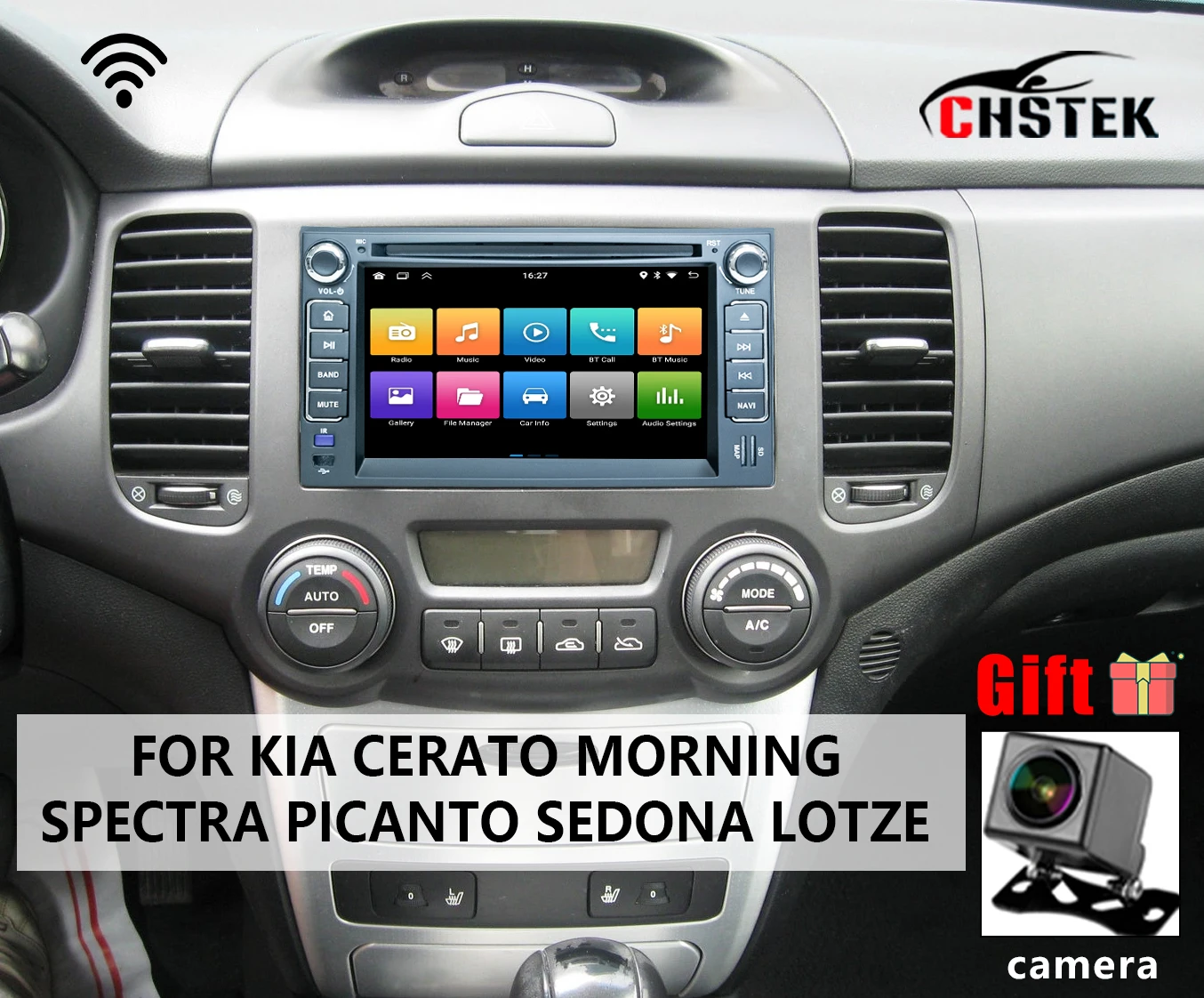 Radio de coche de 6,2 pulgadas para Kia Cerato Morning Spectra Sedona Picanto Lotze Android Carplay navegación sistema inteligente actualización de intercambio 1