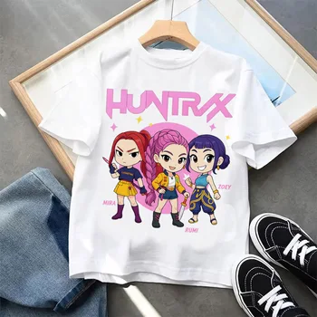 Kpop Demon Hunters Children's Clothing Short Sleeve T-shirt Kpop Demon Hunters Tiger Harajuku Tshirt for Boys Girls Gift 1