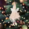 Christmas Tree Ornaments Pendant 19cm Cute Knitting Angel Doll Pendants Gifts For Kids Girls Christmas Decorations 2024 1
