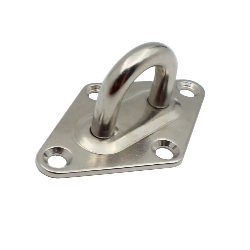 5/6/8/10MM Marine Grade SUS316 Stainless Steel Diamond Pad Eye Plate with or without Ring for Boat Yacht