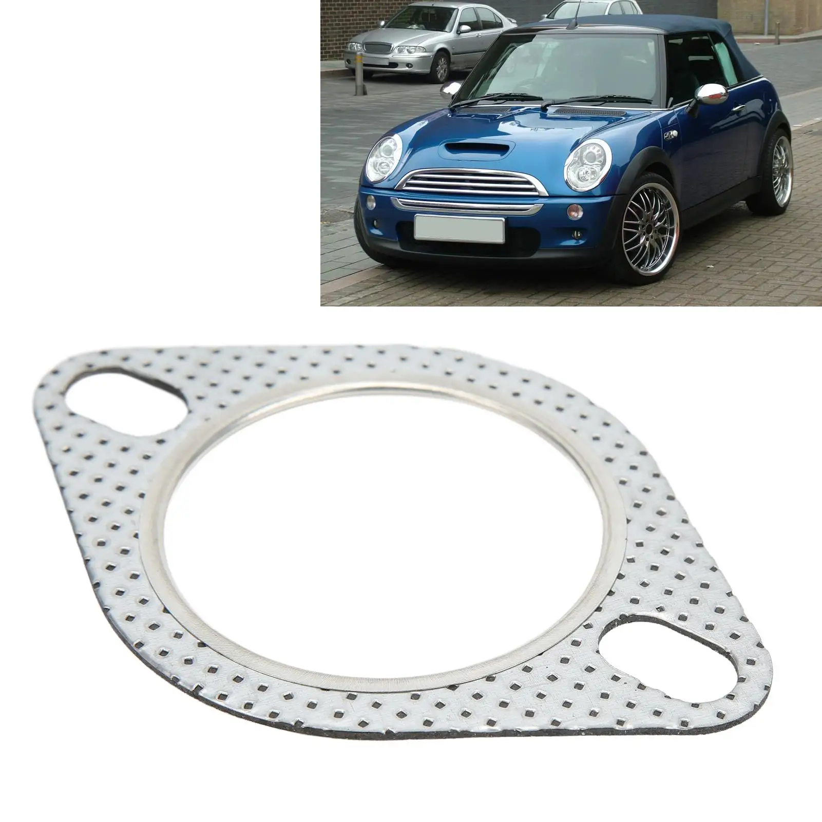 Exhaust Flange Gasket for 2 Downpipe-Universal Anti Vibration Thermal Resistant Steel-for 2 .5/63mm