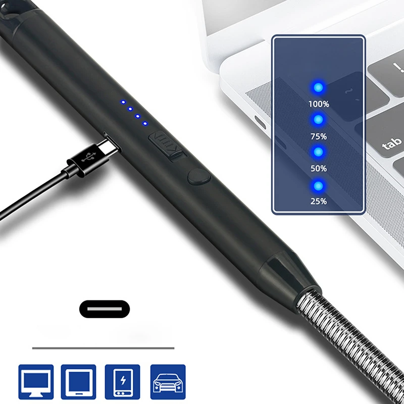 2025 New USB Rechargeable Windproof Flameless Electronic Pulse Ion Lighter, Suitable for 360 ° Rotation in Kitchen and Outdoor