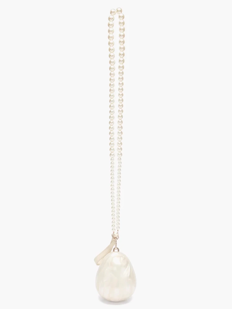 Mini Pearl Bag Crossbody Beaded Necklace Shoulder Handbag Egg Evening Fashion Totebag Women Hand Lady Phone Handbags Small Woman 5