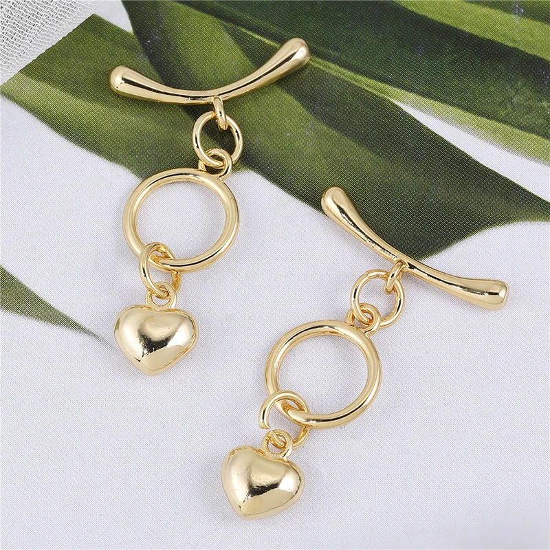 

Juya Exquisite Love OT Clasps Fashion Supplies For Jewelry Clasp Gold Plated Bidirectional Connectors Wholesale Accessoires