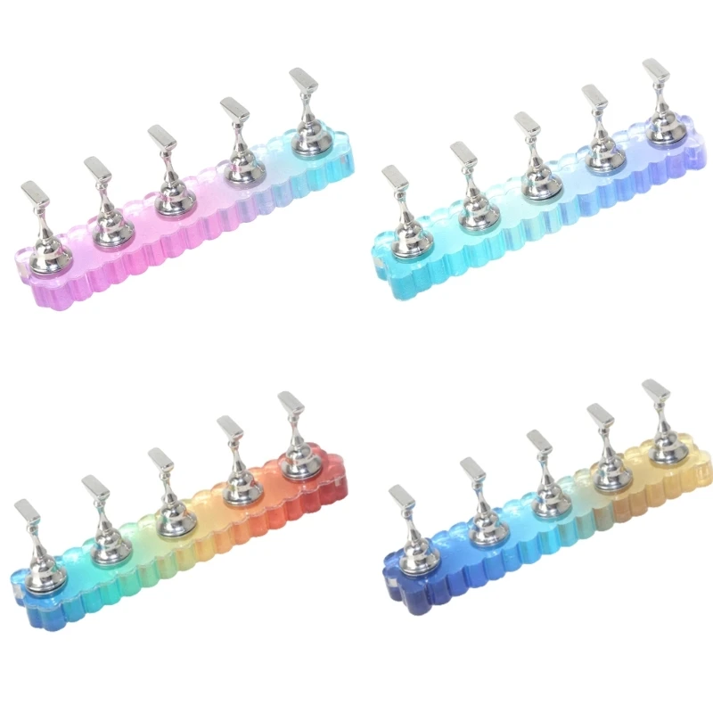 

E74C Acrylic Nail Display Stand Nail Tip Practice Holder Magnetic Nail Practice Stand Fingernail Nail Art Stand Manicure Tool