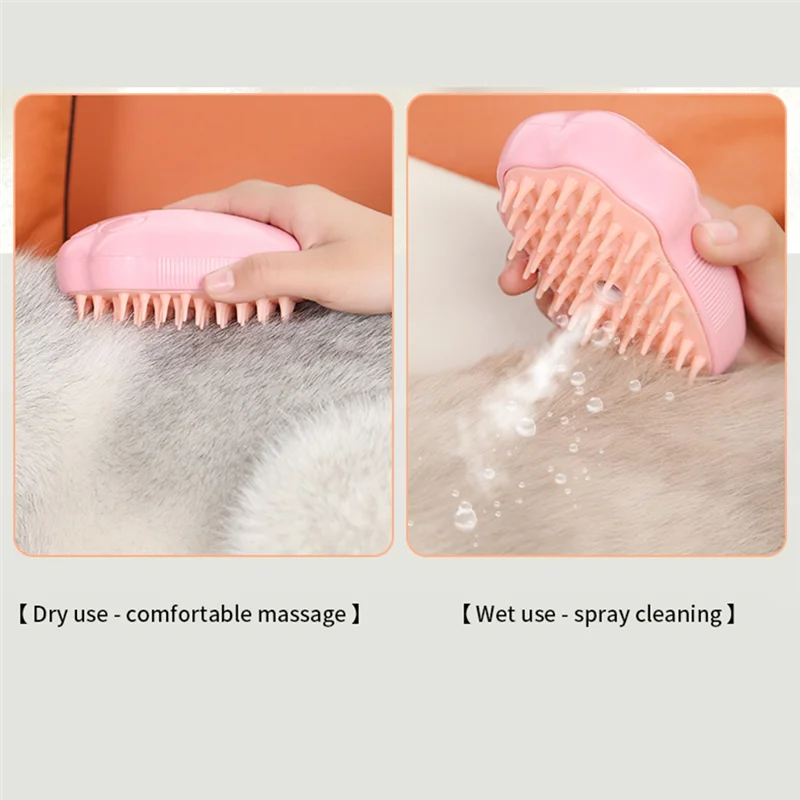 Pet Cleaning Brush Spray Massage Combing One Click To Remove The Fur, Bathing Hair Removal, Cats And Dog Pet Supplies Durable B