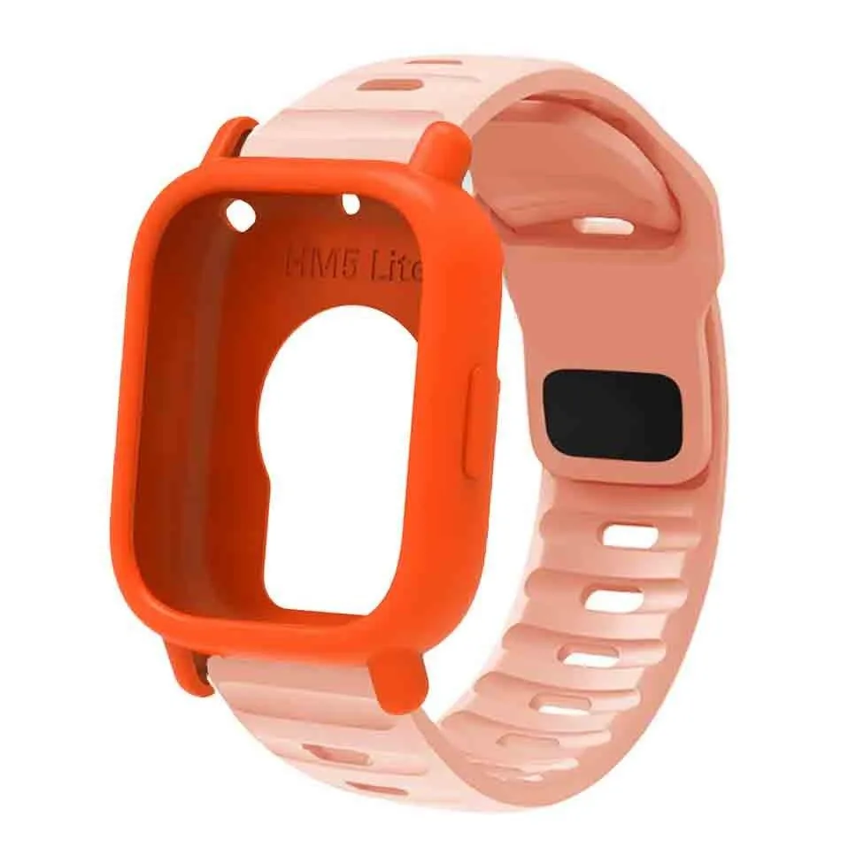 Silicone Strap & Bumper Cover for Smartwatch - Sporty Replacement Wristband Protector