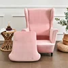 Elastic Wing Chair Cover Velvet Super Soft Wingback Sofa Slipcovers Stretch Solid Color Wing Armchair Covers Seat Cushion Cover 6