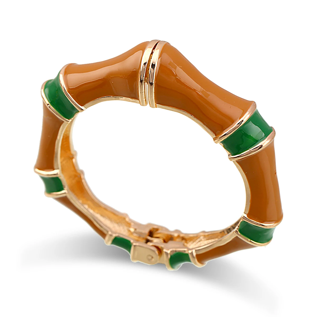 New Fashion Statement Colorful Bangle Cuff Bracelet Gold Plated Handmade Enameled Bamboo Bangle for Women Girls Party Jewelry 5