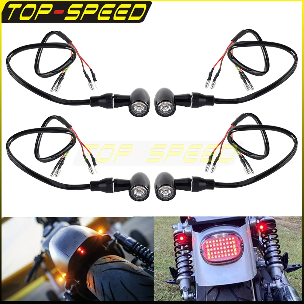 

Motorcycle Bullet LED Front Rear 3 In 1 Turn Signal Flashing Blinker Lamp For Kawasaki ZX10R Z1000 SX R NINJA 650 1000 2015-2022
