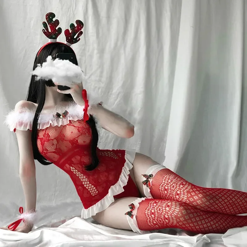 

Женское боди с оленем для косплея, женское нижнее белье, сексуальная перспектива, рождественские плюшевые костюмы, Фантастическая ночная одежда 2023