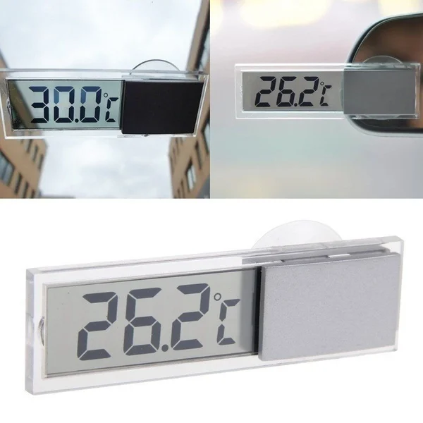 Car Truck LCD Digital Temperature Sensor Indoor Outdoor Home Sucker Clock / Thermometer