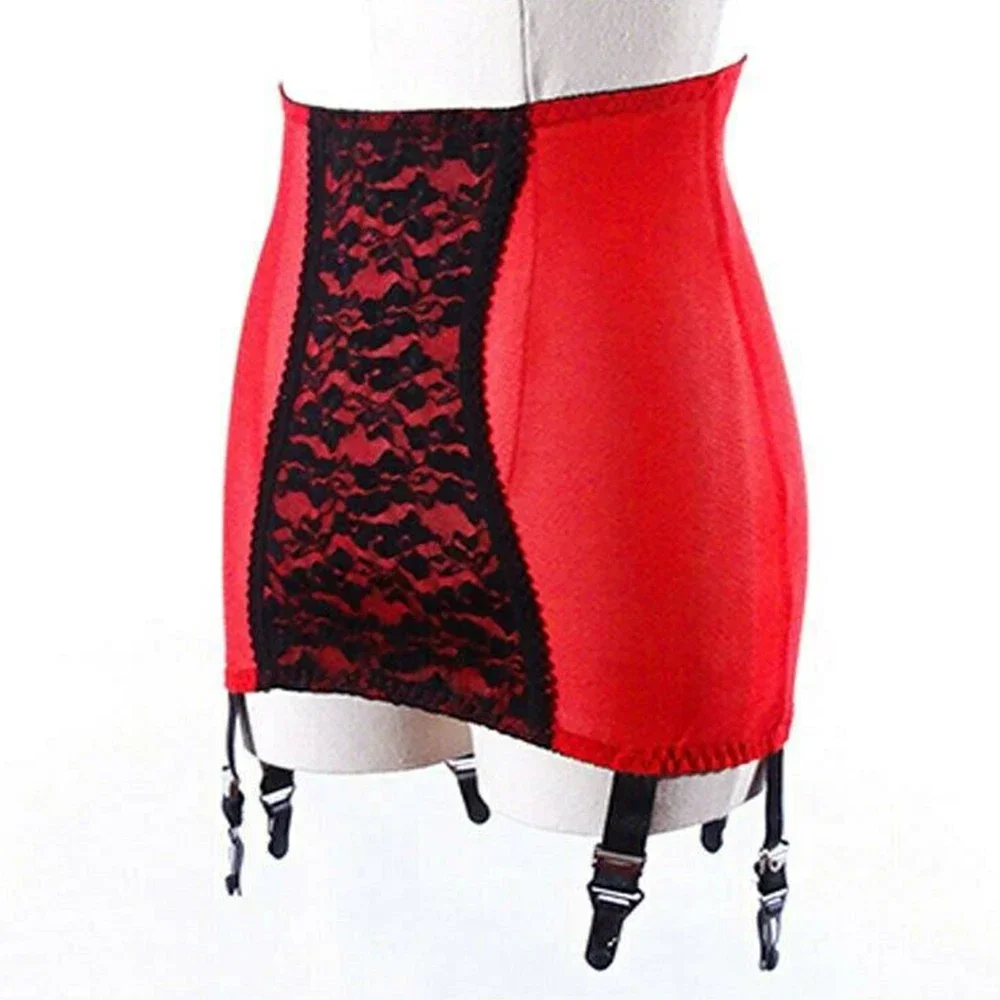 Lace Garter Belt Vintage Girdle Lace Garter Belt Plus Size Womens Sexy Suspender Belt With 6 Straps Metal Clip For Stockings Lingerie