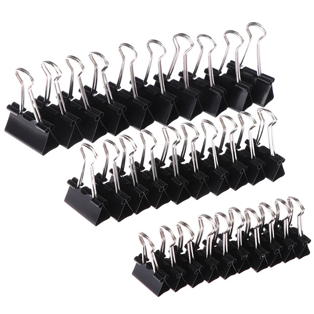 10Pcs/set Black Metal Binder Clips 19mm/ 25mm/ 32mm Notes Letter Paper Clip Office Stationery Supplies Binding Securing 1