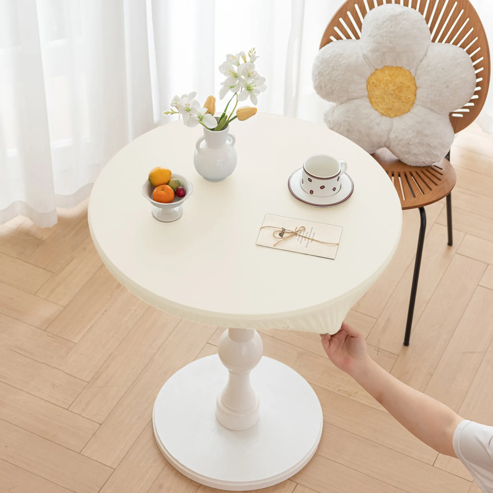 

2024 Printed round picnic greaseproof tablecloth yellow