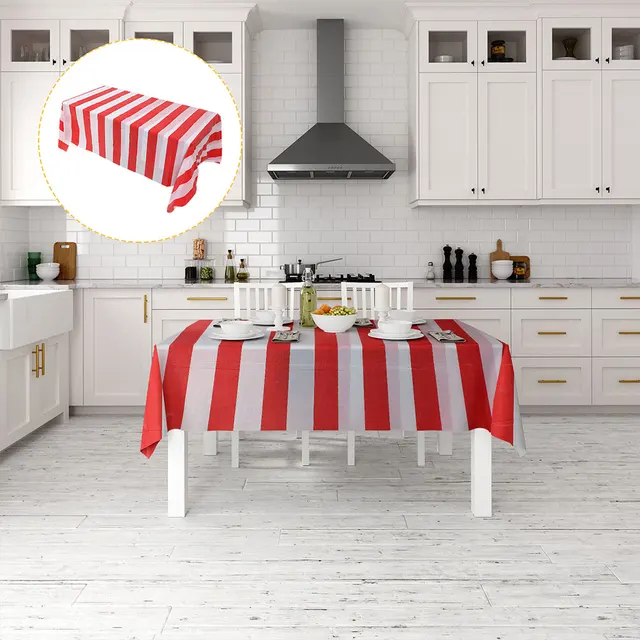 Couverture rectangulaire en plastique pour salle à manger, nappe de fête LYus, décor de banquet, coureur, accessoires de réglage de lieu, faveurs 4