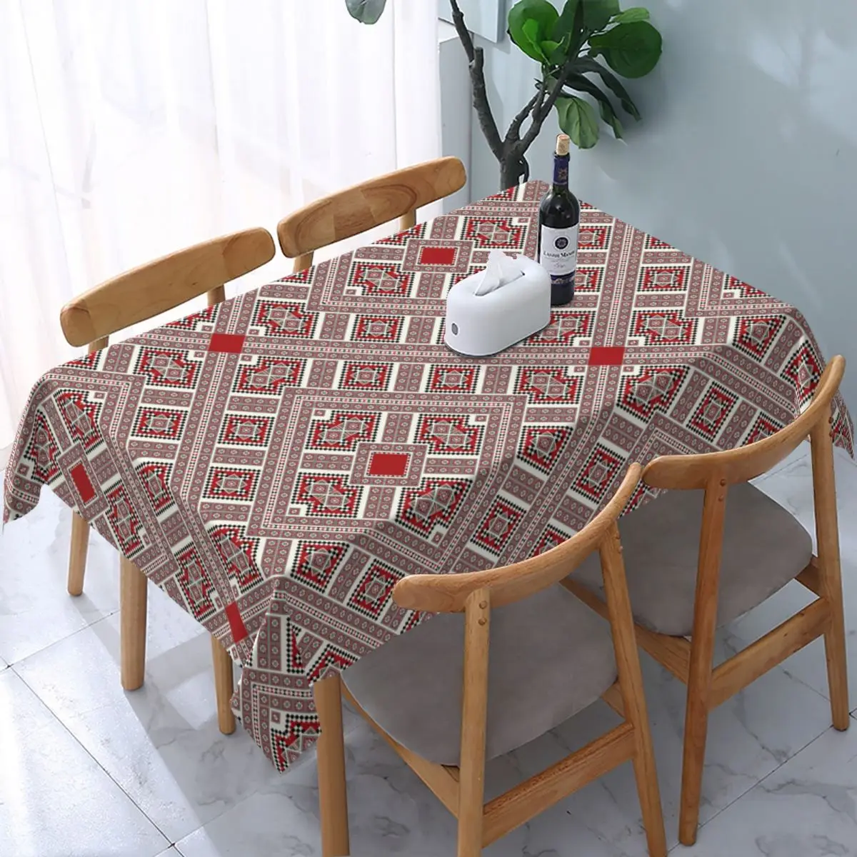 

Rectangular Embroidery Romanian Towel Model Corners Table Cover Elastic Ukraine Boho Bohemian Table Cloth Tablecloth for Picnic