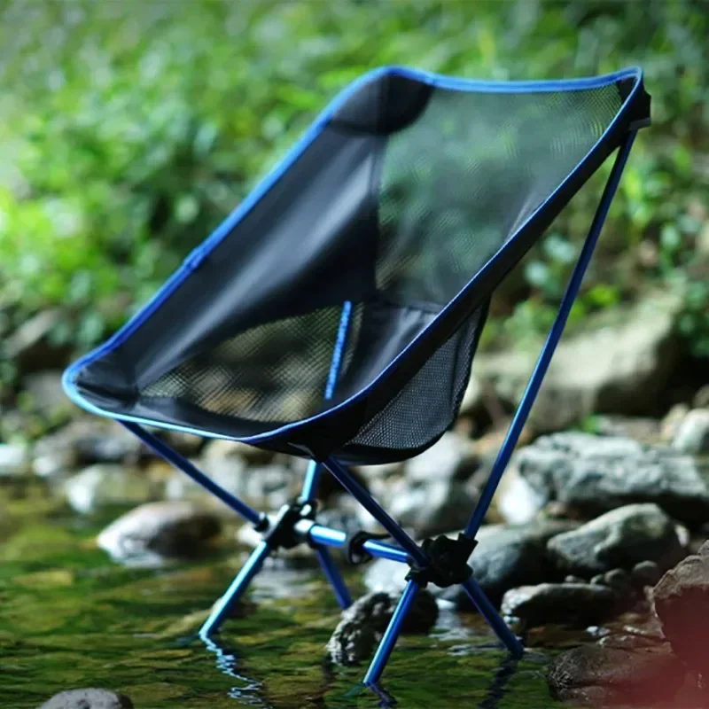 Ultralight Portable Folding Camp Chair - 250LB Capacity with Carry Bag & Side Pockets, Aluminum Frame for Beach Camping Fishing
