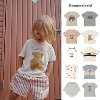 2024 Summer KS Baby Girls Cartoon Swan T Shirts Bodysuits Children's Clothing Boys Cotton Gorilla T-shirt Polos Kids Homewear 1
