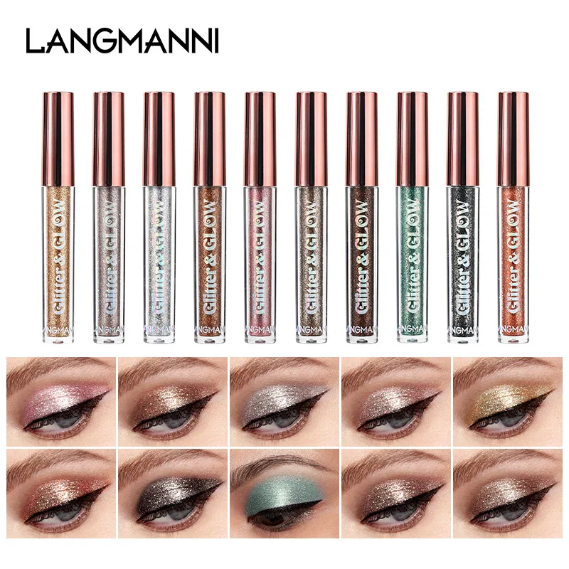 10-Piece Diamond Glitter Liquid Eyeshadow Set, Long-Lasting Shimmer, High-Pigment Sparkling Eye Makeup, Perfect for Glamorous 2