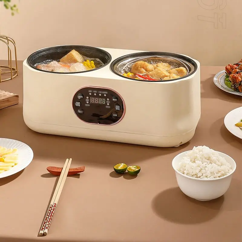 자동 다기능 더블 라이너 쿠커, 가정용 지능형 터치 스크린, 들러붙지 않는 전기 요리 냄비, 2L + 2L 자동 다기능 더블 라이너 쿠커, 가정용 지능형 터치 스크린, 들러붙지 않는 전기 요리 냄비, 2L + 2L