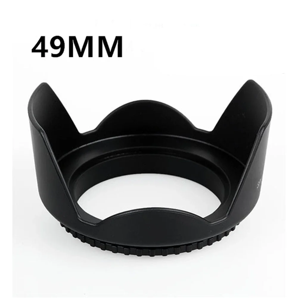 

Universal Bayonet Lens Hood Reversible Petal Flower Screwed Camera Lens Hood for Canon Nikon Sony Pentax DSLR 49mm Crown