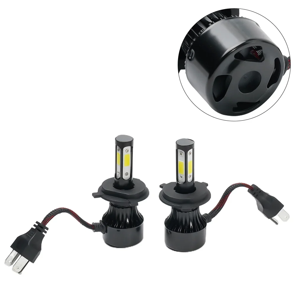 하이 로우 빔 LED 헤드라이트, 방수 스포트라이트, 4 면 6500K 9003 전구, 변환 교체, 충격 방지, 2500W 375000LM