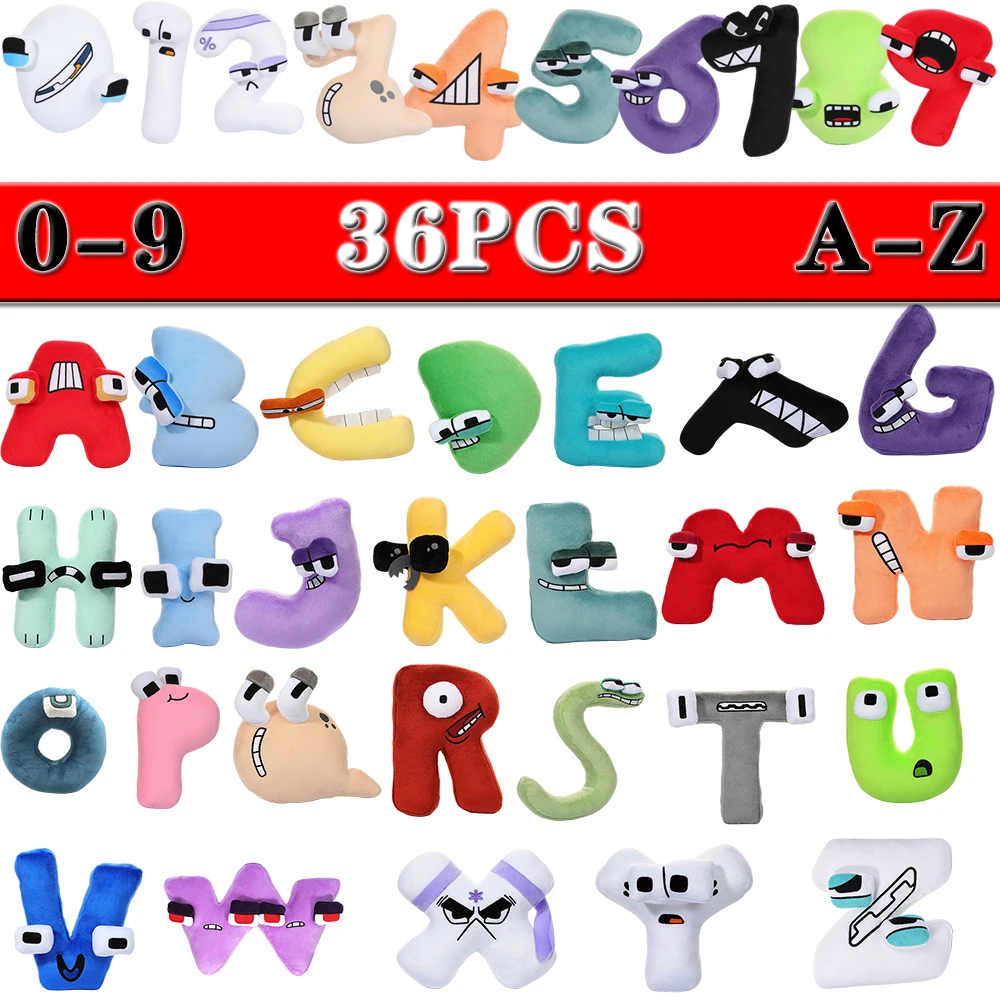 36pcs/set Alphabet Lore But are Plush Toys Animal Plushie Education Doll 26  Alphabet 10 Number Children Christmas Toy Gift