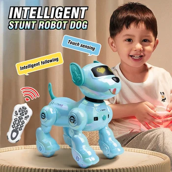 RC Robot Stunt Dog Painting Controllo vocale Robot telecomandati intelligenti Cane giocattolo Giocattoli interattivi programmabili per la danza per il regalo del ragazzo