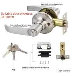 Enhanced Privacy Door Handle Lock for Bedroom and Living Room Security (1 Set)