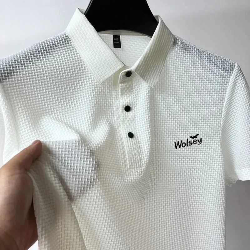 High Quality Summer Men Cool Polo Shirt New Short Sleeved Tops Golf T-shirt Polo Shirt Men's Fashion Casual Golf Clothing