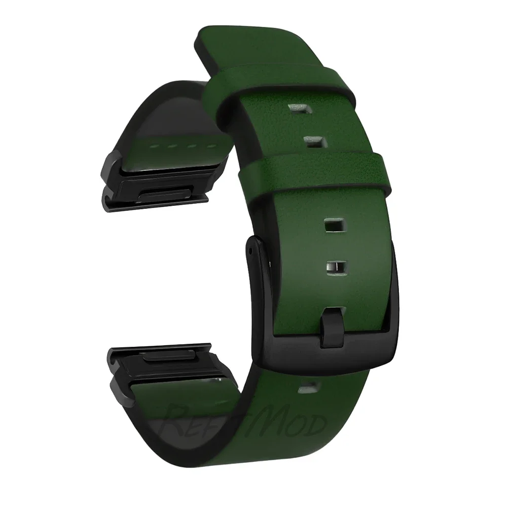 Quick Fit Leather Strap, 26mm/22mm Adjustable Band