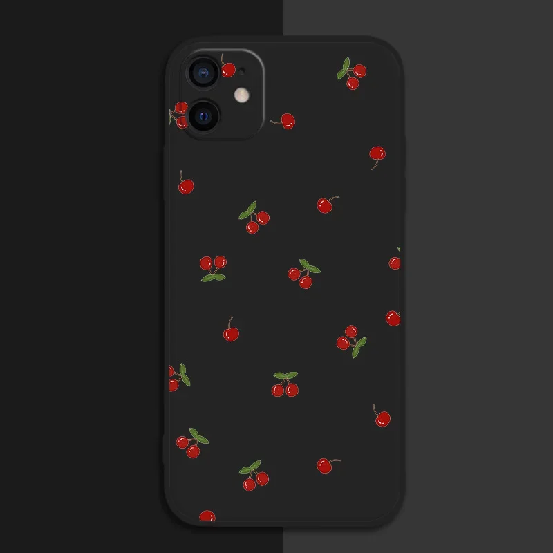 Cherry Silicone Matte Soft Back Phone Case - Stylish and Durable Cover