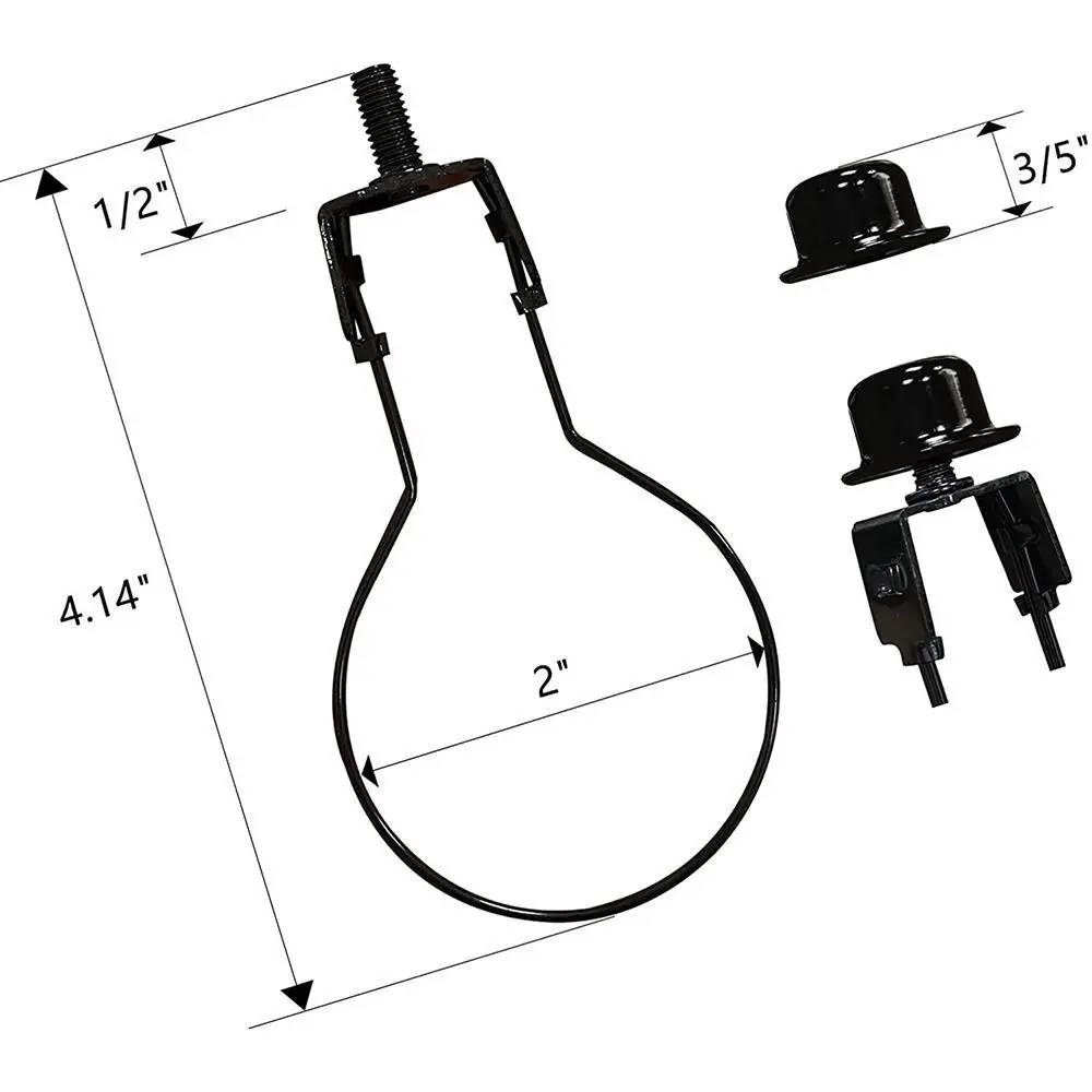 Durable Iron Lamp Shade Cap with Light Bulb Clip and Finial Top