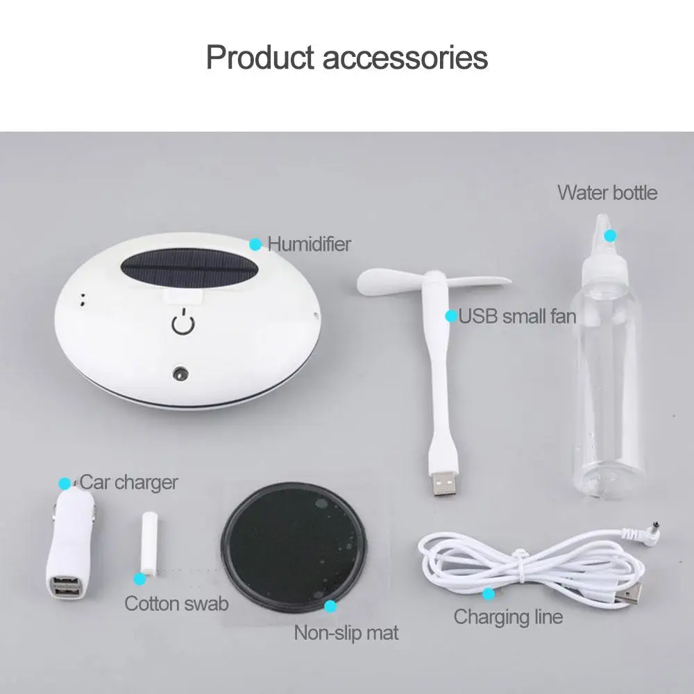태양광 발전 자동차 공기 가습기, USB 음이온 산소 바, 분무 소독 기계, 안개 자동차 공기 가습기