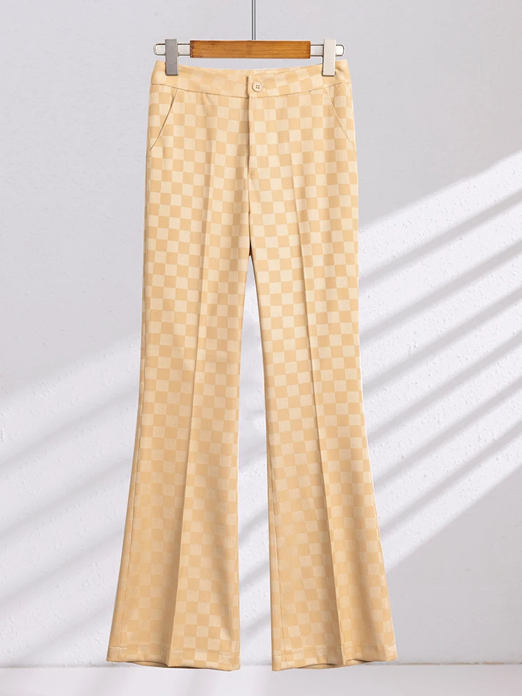 Spring Summer Blazer And Pant Suit Women Black Blue Apricot Plaid Female Business Work Wear Formal 2 Piece Set For Office Ladies