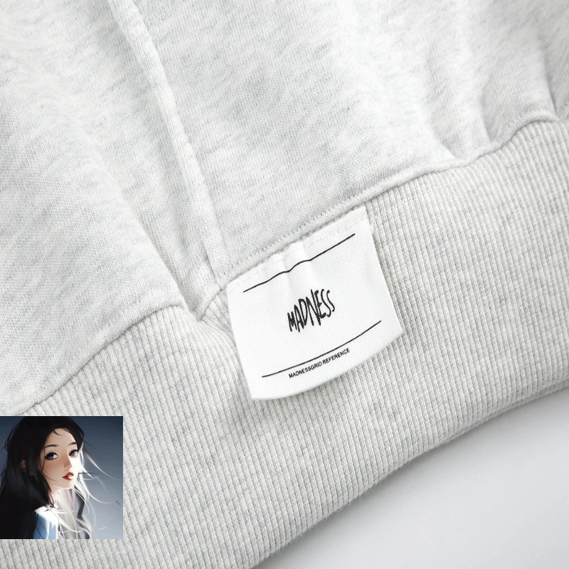 Japanese MADNESS Hoodie MDNS Sweatshirts Chest Embroidery MN Logo Men Women High Quality Oversize Heavy Weight Hooded Pullover