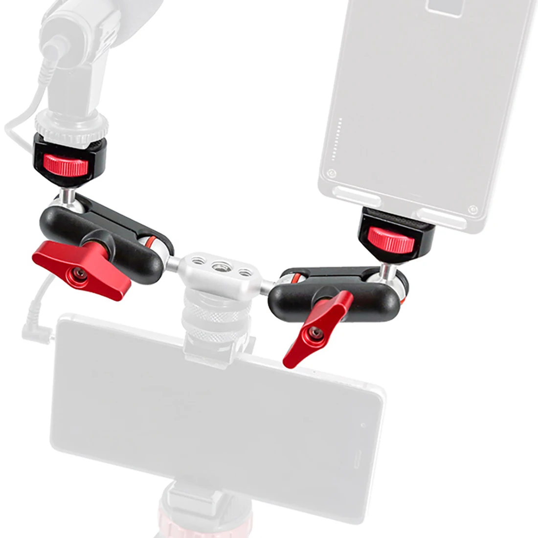 360 Tripod Magic Arm Mount Adapter Dual Ballhead 1/4"Screw Articulating Connecto