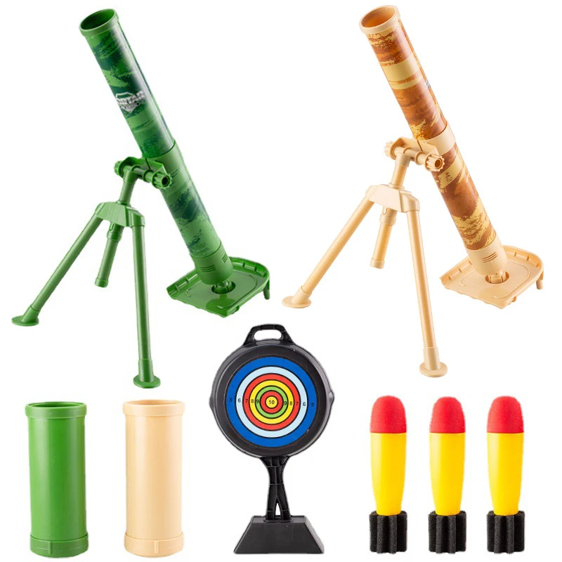 2023 New Children's Large Size Mortar Shells Toy Mortar Grenades Rocket Launch Shooting Toys for Boys Simulation Military Model 6