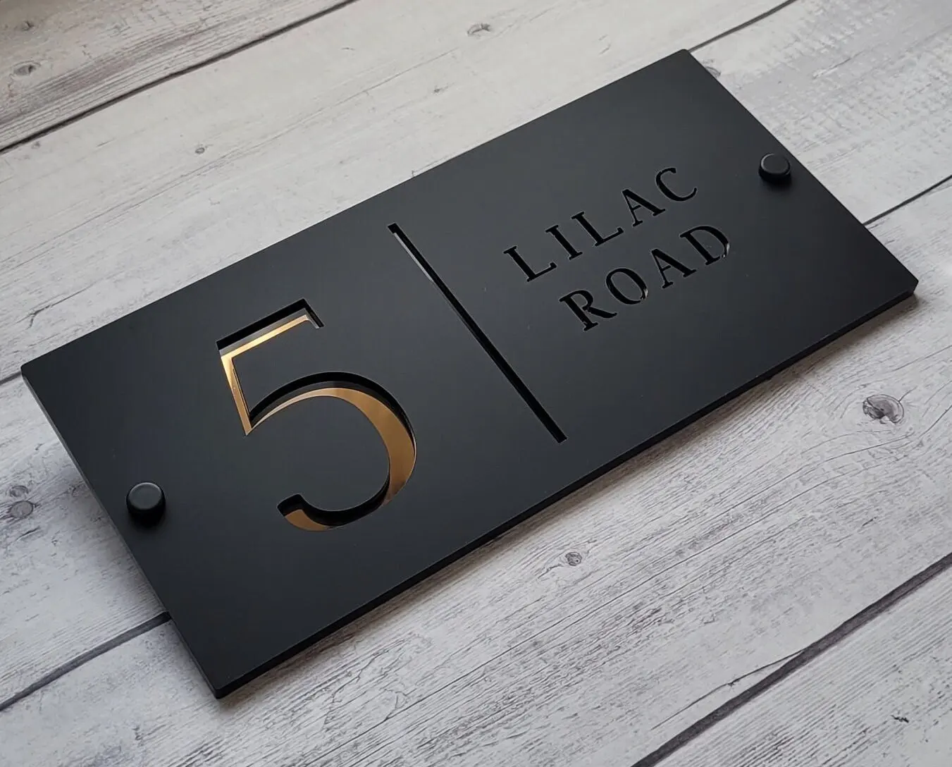 Customizable Outdoor Decorative Matte Grey Address Nameplate and House Number Plaque with Customizable Content house number signs house wall plaques