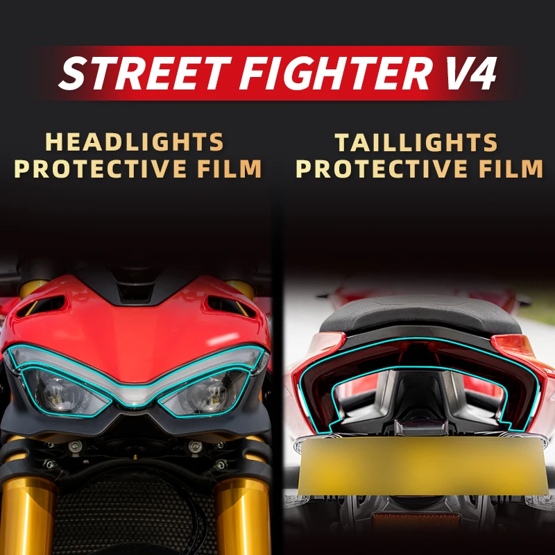 

Used For DUCATI STREET FIGHTER V4 Accessories Headlight And Taillight The Motorcycle Lamp Transparent Protection Film
