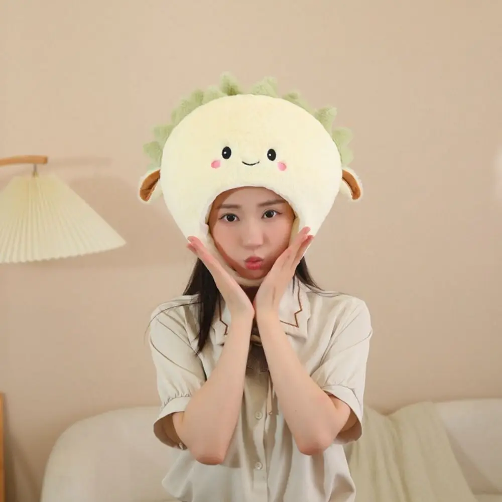 Cute Stuffed Doll Plush Durian Hat Warm Thick Plush Hat Toys Soft Collection Durian Cap Car Decor