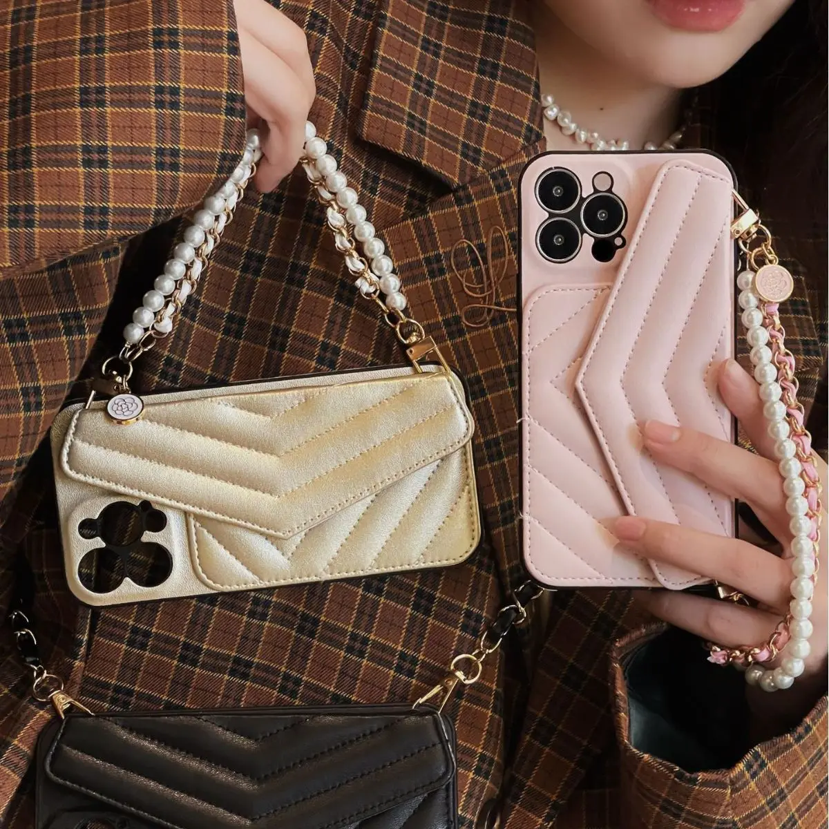 

Кожаный чехол через плечо для телефона IPhone 14, 13, 12, 11 Pro, сумка для карт, кошелек, блестящий чехол со стразами для iphone, Защитная сумка для телефона